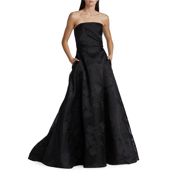Amsale Dresses & Skirts - Amsale Floral Fil Coupe Strapless A-Line Gown $1295
